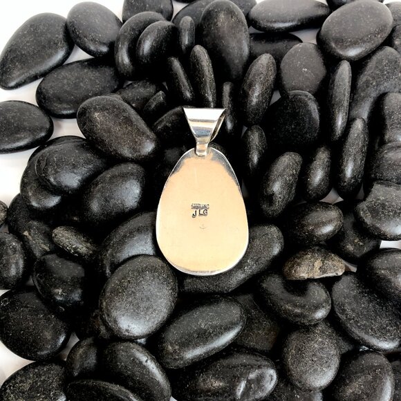 Navajo Arts and Crafts Guild Sterling Silver Royston Turquoise Pendant Vintage - Picture 2 of 11